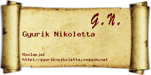 Gyurik Nikoletta névjegykártya